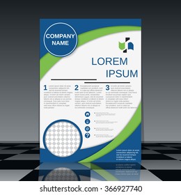 Professional flyer template. Brochure, mockup, business report, magazine cover, placard, corporate banner, presentation, poster vector design. A4 format.