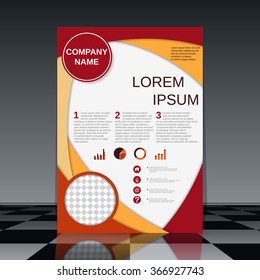 Professional flyer template. Brochure, mockup, business report, magazine cover, placard, corporate banner, presentation, poster vector design. A4 size.