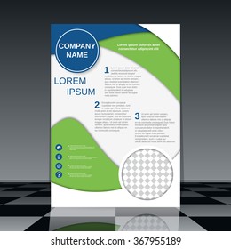 Professional flyer template. Brochure, mockup, business report, magazine cover, placard, corporate banner, presentation, poster vector design.