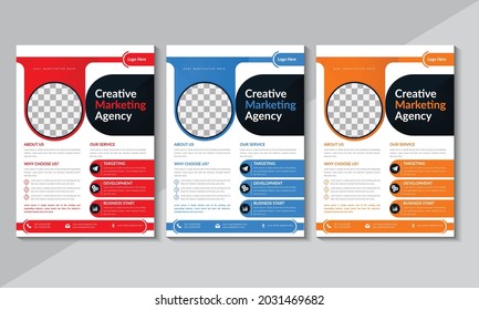 Professional Flyer Template, Corporate Flyer Design, Brochure design, annual report, poster, shape, layout, a4 Size, colorfull, Vector illustration