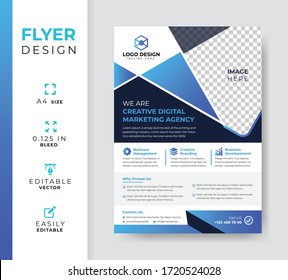 Professional flyer template, Modern corporate leaflet design, Creative abstract shapes