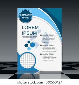 Professional flyer vector design. Brochure, mock-up, business report, magazine cover, placard, corporate banner, presentation, poster template. A4 format