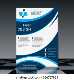Professional flyer vector template. Brochure, mockup, business report, magazine cover, placard, corporate banner, presentation, poster design