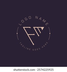 Professional FM Logo. Modern Minimal FM Letter Monogram Emblem for Premium Branding