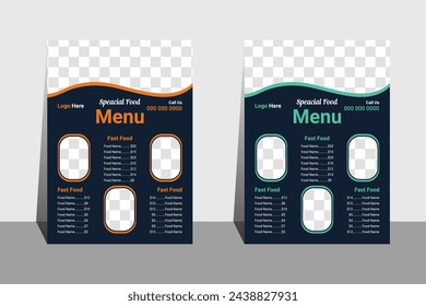 Professional Food Menu Design for restaurant