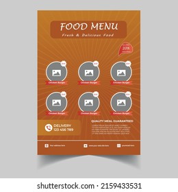 professional food menu flyer template, in A4 size. flyer, banner, and Layout Design. food concept. cafe and restaurant menu, junk food. Pizza, Burger, flyer design,