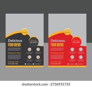 professional food menu template design and a4 size reastaurant flyer layout.