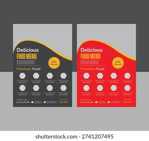 professional food menu template design and a4 size reastaurant flyer layout.