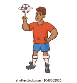 Professional football player with a ball
