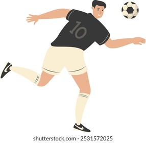 Professional Football Player Illustration. Flat Vector Character Design