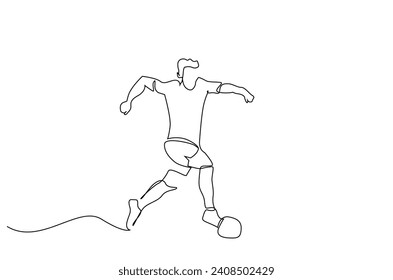 professional football player man ball football run sport lifestyle one line art design