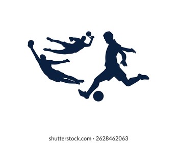 Professional football and soccer vector collection featuring players, sports icons, game symbols, silhouette illustrations, and dynamic graphic design elements for creative projects