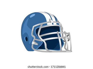 Professional footballer equipment helmet vector illustration. Element of protection uniform cartoon design. American football concept. Isolated on white