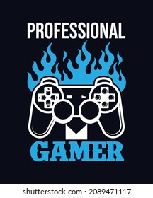 Professional gamer t-shirt design template