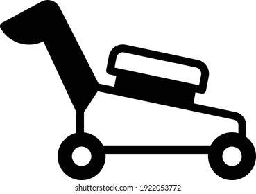 Professional Garden Maintenance and Landscaping Services Business Symbol on White background, Lawn Mower Concept Vector Glyph Icon Design,