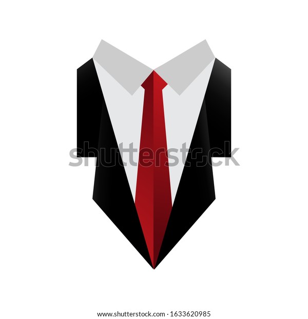 Professional Gentleman Suit Tuxedo Logo Vector Stock 