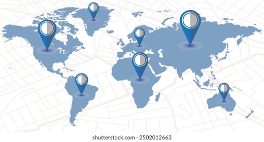 Professional geolocation on world map