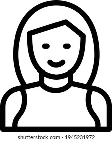 icono de línea delgada del vector de chica profesional