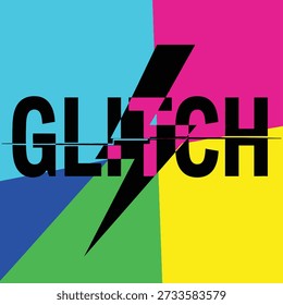 Professional Glitch typography t-shirt design vector illustration for modern technology digital art futuristic concepts and creative computer graphic projects on transparent background.