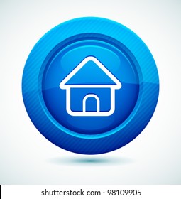 Professional Glossy Home Icon. Vector illustration for your business website.