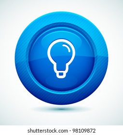 Professional Glossy Idea Lamp Icon. Vector illustration for your business website.