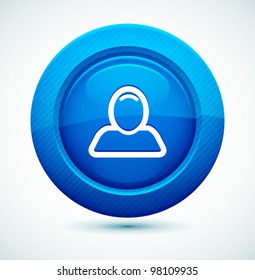 Professional Glossy Profile Icon. Vector illustration for your business website.