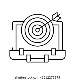 professional goals interview job line icon vector. professional goals interview job sign. isolated contour symbol black illustration