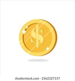 Professional gold coin icon illustration on white background