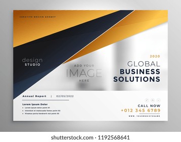 professional gold geometric brochure design template