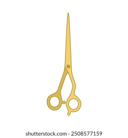 Professionelle goldene Friseurschere oder Schere von Friseuren in Salon Haarschnitte Vektor verwendet