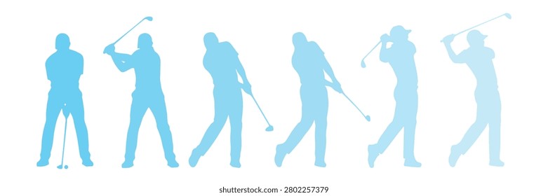 professional golf player pose silhouette