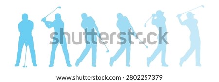 professional golf player pose silhouette
