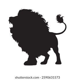 Professional Grade Roaring Lion Silhouette for Custom Designs - Lion Vector - Lion Icon
