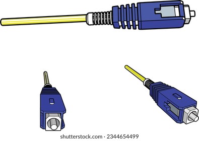 Grado profesional: Mostrando los conectores del panel óptico de fibra azul.
