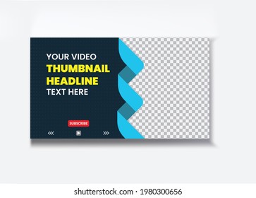 Professional gradient video thumbnail design and Video cover photo for social media, web banner template Vector design