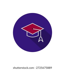 Professional graduation cap icon for educational themes and academic use