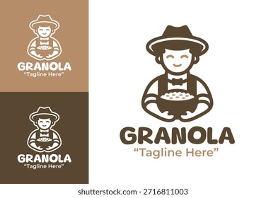 A professional granola logo designed to support healthy diets and organic food branding.