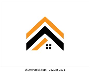 A professional graphic design of a roofer working on a house's roof, emphasizing the roofing process.