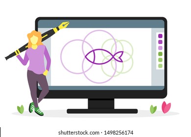 Professional graphic designer vector icon Logo illustration and design.  A graphic design concept element.  Can be used for web and mobile development. Suitable for infographic