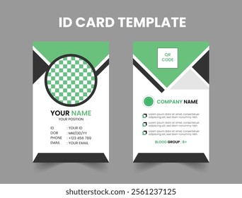 Professional Green and Black ID Card Template for Employees
Modern Green and Black Office ID Badge Design.
Minimalist Green and Black ID Card Template for Professionals
Creative Corporate Identity Car