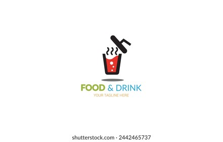 Professional green food and drink logo with the words "food and drink"