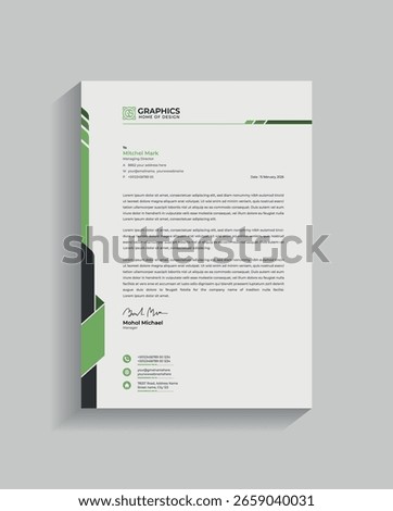 Professional Green and Gray Letterhead Template