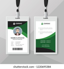 Professional green ID card design template