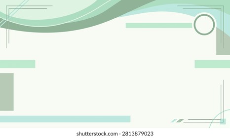 Professional green and teal wavy border background. Ideal for environmental themes, corporate slides, and clean digital marketing layouts with central space.