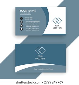 Professional grey business card template with abstract geometric logo placeholder business template