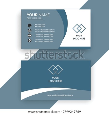 Professional grey business card template with abstract geometric logo placeholder business template