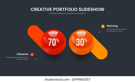 Professional Growth Frame Layout Vector Illustration. Educational Showcase 2 Option Chart Slideshow Template. Sales Proposal Two Step Diagram Presentation Design.