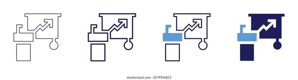 Professional growth icon in 4 different styles. Thin Line, Line, Bold Line, Duotone. Duotone style. Editable stroke.