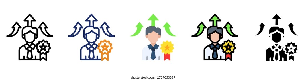 Professional Growth Icon Multiple Style Vector Illustration