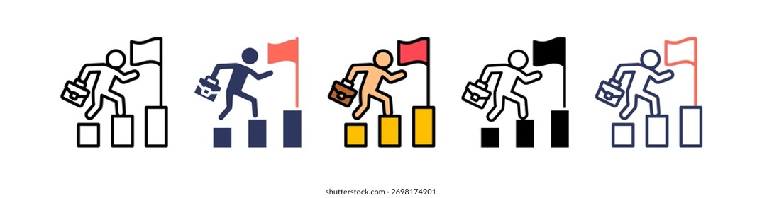 Professional Growth Icon Multiple Vector Illustration